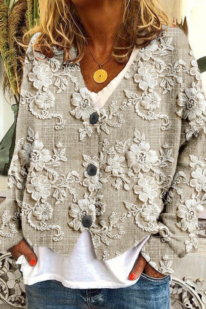 Fleur de Fil | Cardigan met bloemendetail