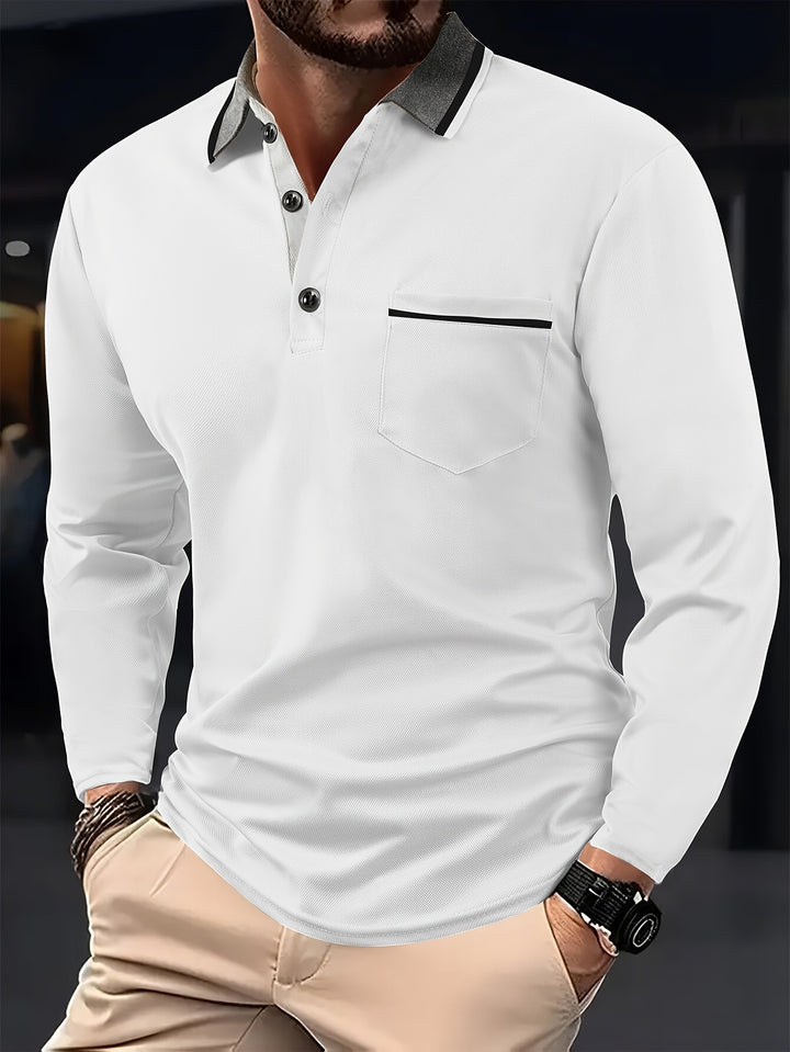 MURRAY - Stijlvolle heren polo met lange mouwen