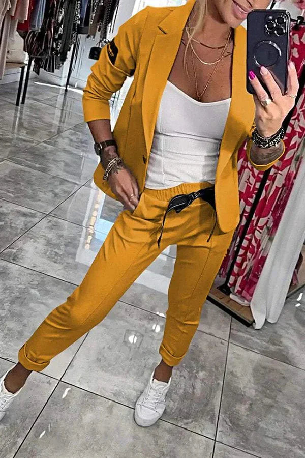 SENIA | Tweedelige set met zachte blazer & relaxte joggers