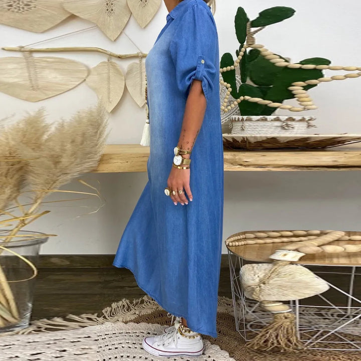 ELVA – Maxi-jurk denimlook