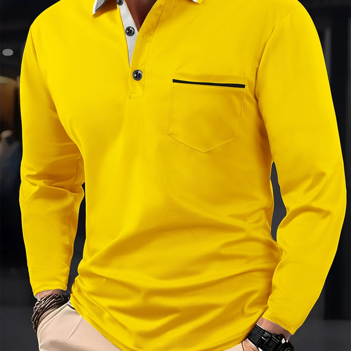 MURRAY - Stijlvolle heren polo met lange mouwen