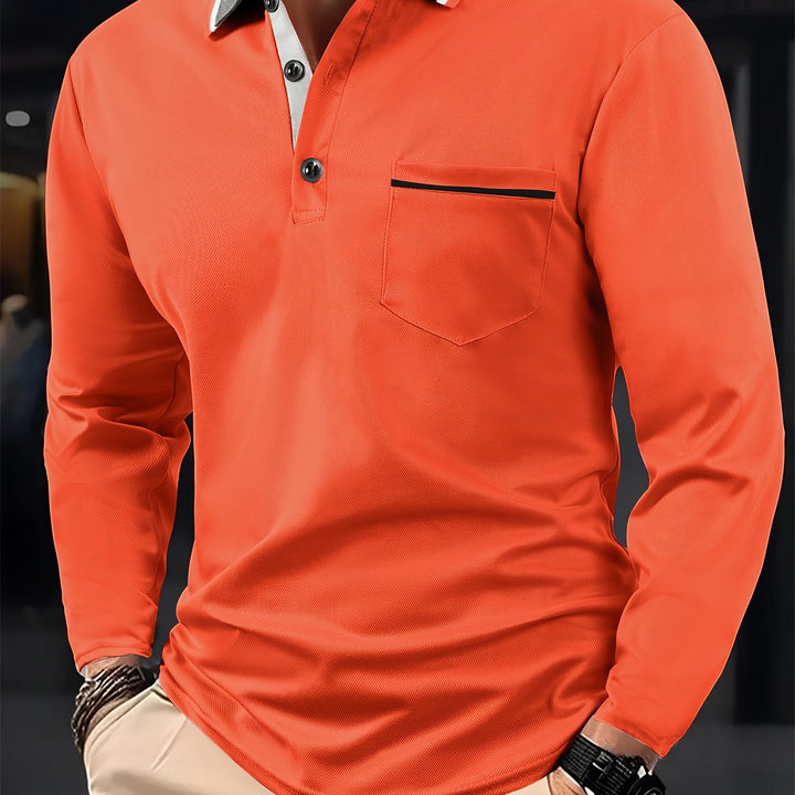 MURRAY - Stijlvolle heren polo met lange mouwen