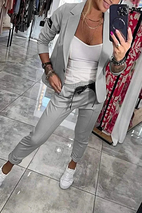 SENIA | Tweedelige set met zachte blazer & relaxte joggers