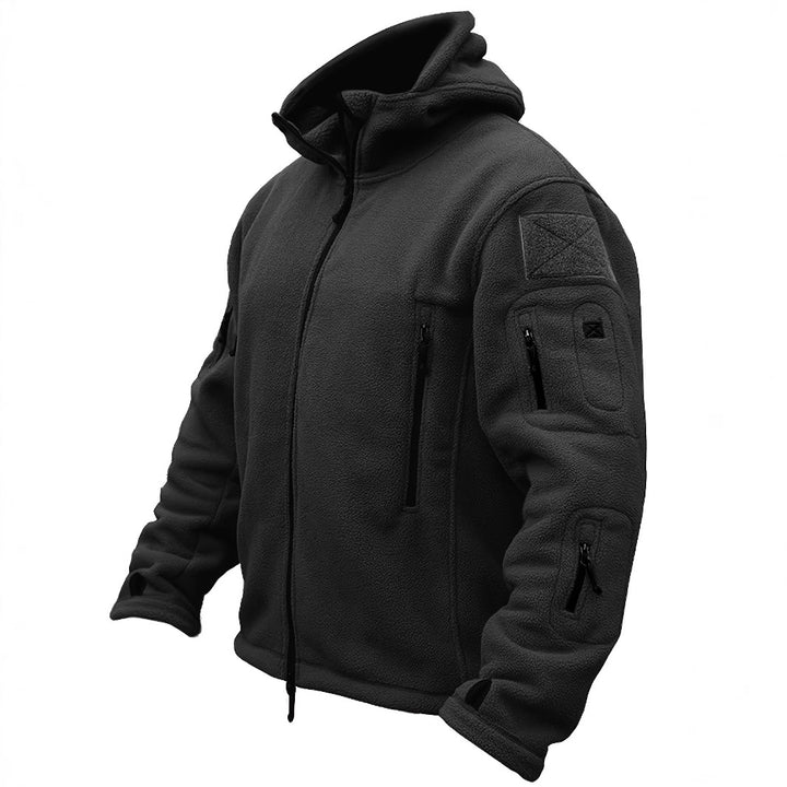 Nieuwe heren fleece outdoor warme softshell jas met capuchon