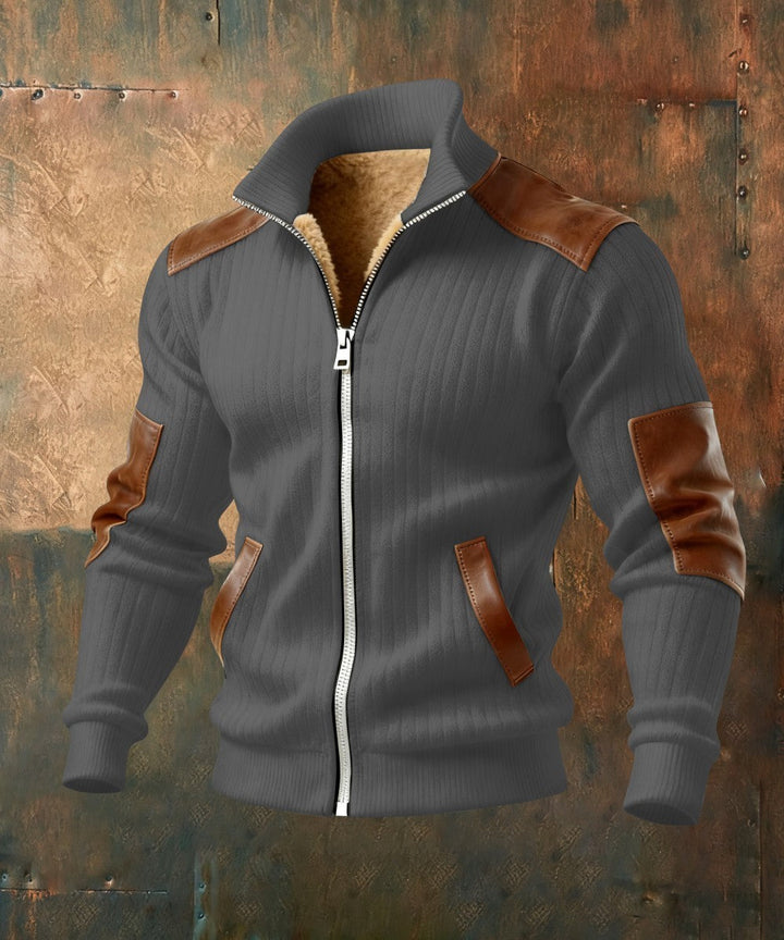 Paris | Getextureerd Jack met Ritssluiting en Leren Accenten