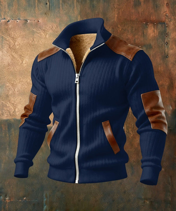 Paris | Getextureerd Jack met Ritssluiting en Leren Accenten