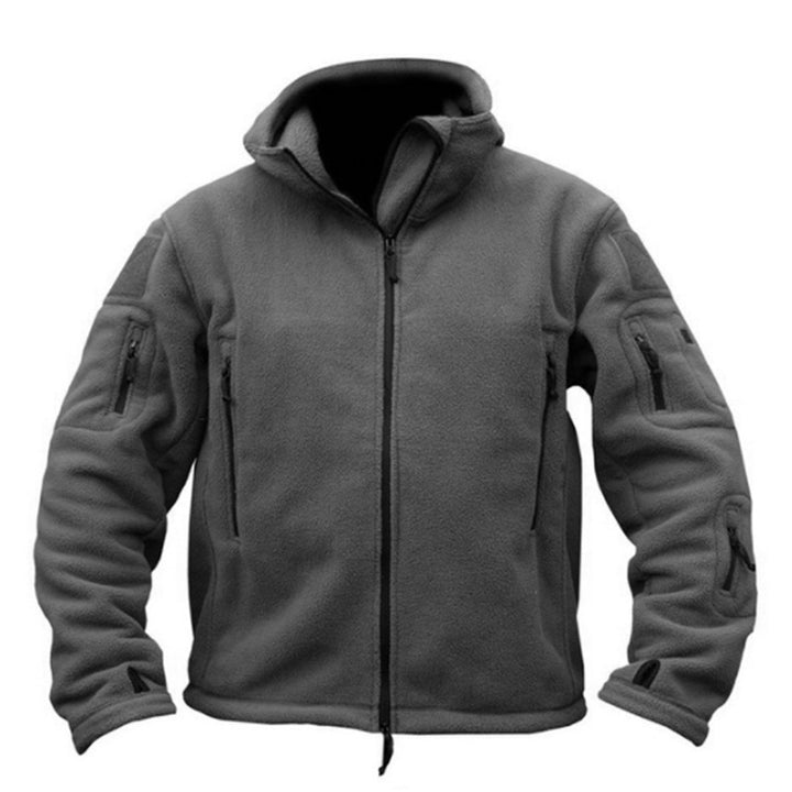Nieuwe heren fleece outdoor warme softshell jas met capuchon