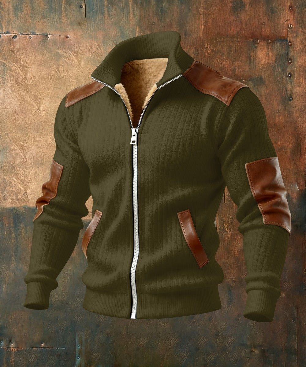 Paris | Getextureerd Jack met Ritssluiting en Leren Accenten