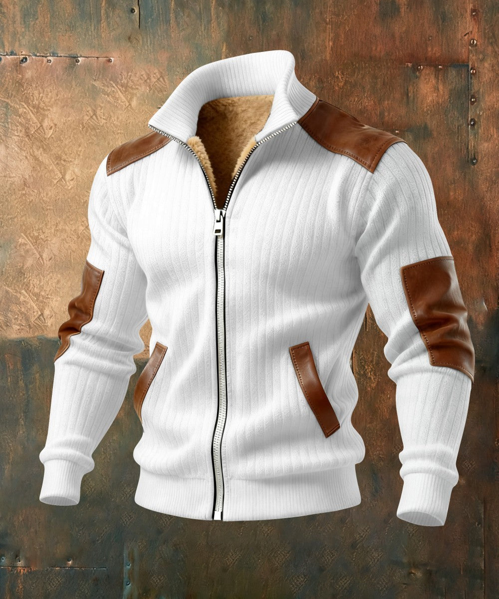 Paris | Getextureerd Jack met Ritssluiting en Leren Accenten