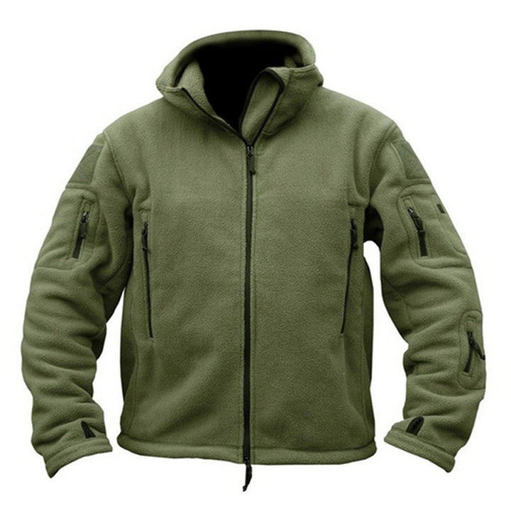 Nieuwe heren fleece outdoor warme softshell jas met capuchon