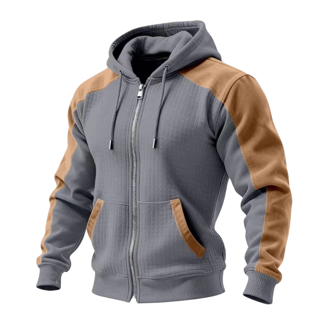 Paris | Getextureerd Jack met Ritssluiting en Capuchon