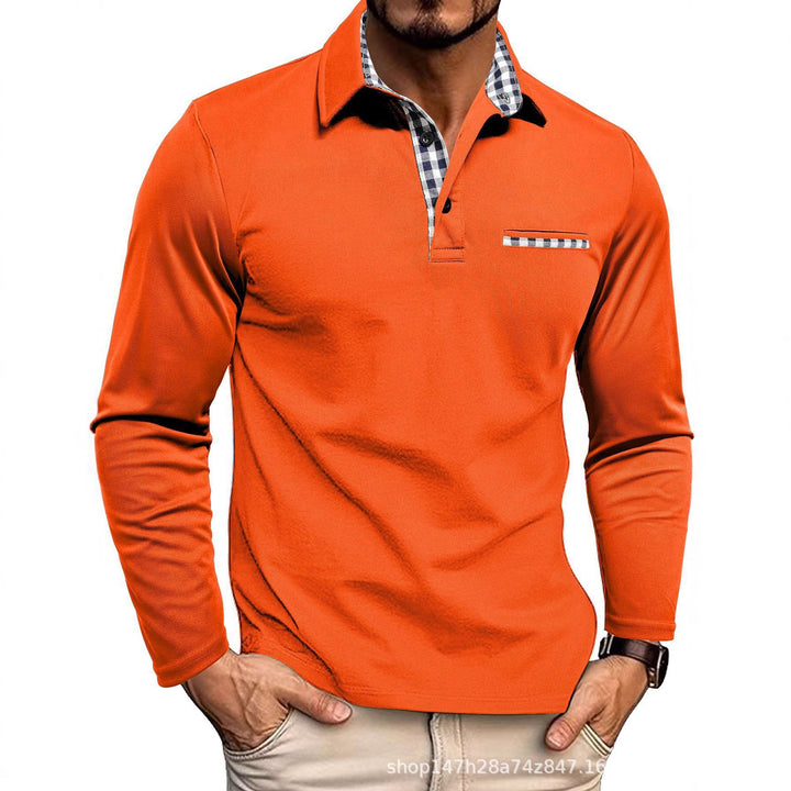 Oranje Poloshirt met lange mouwen