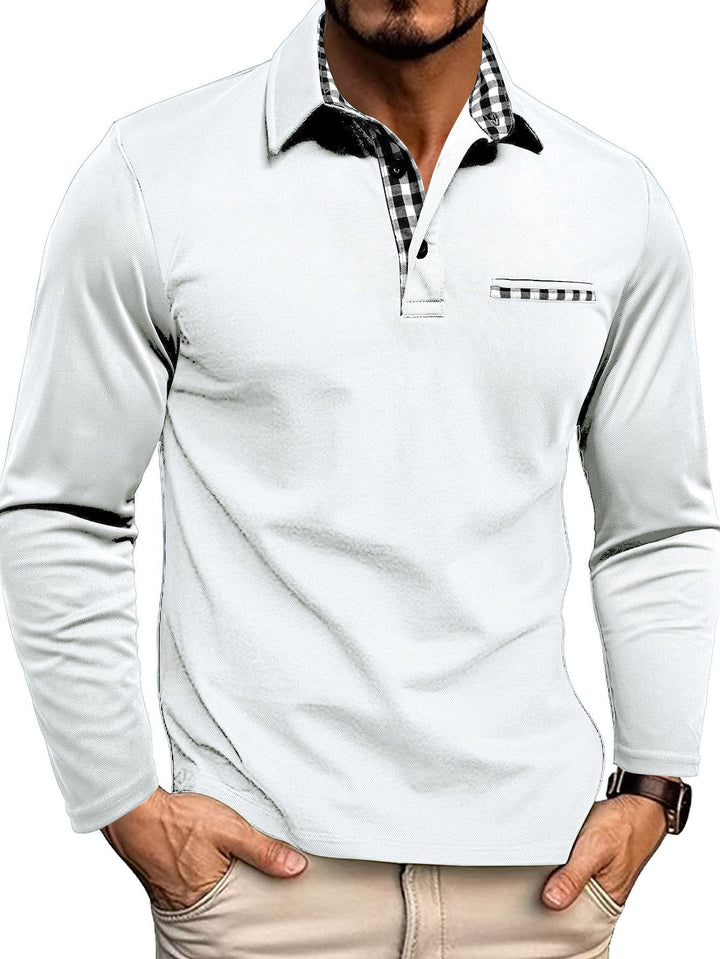 Witte Poloshirt met lange mouwen