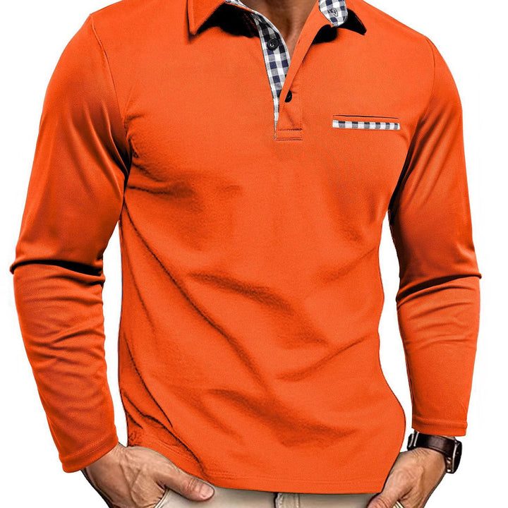 Oranje Poloshirt met lange mouwen