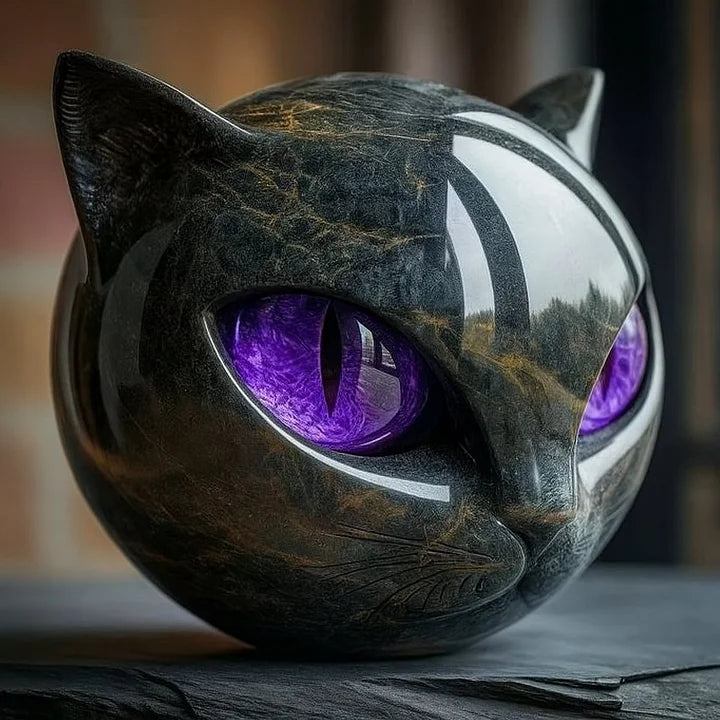 NyxCharm – Beeldhouwwerk van een mystieke zwarte kattenk