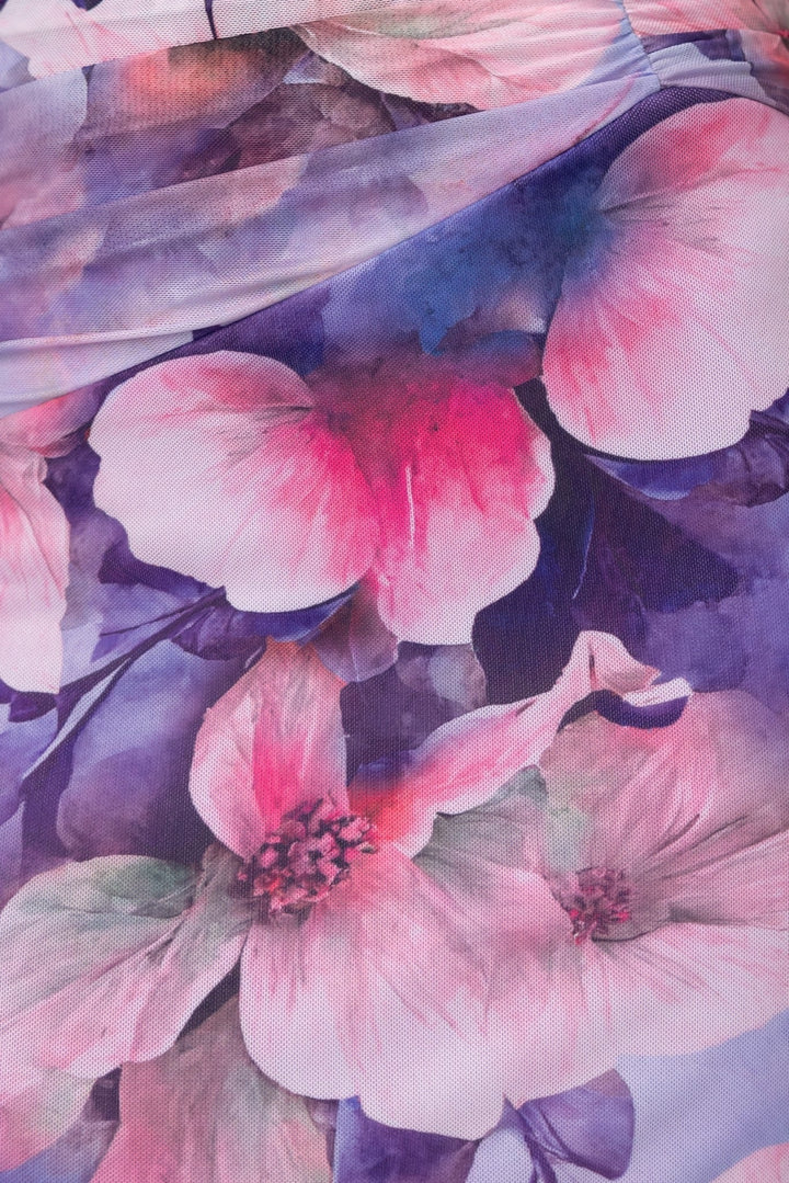 Véronique™ | Lange bloemenjurk met aquarelprint