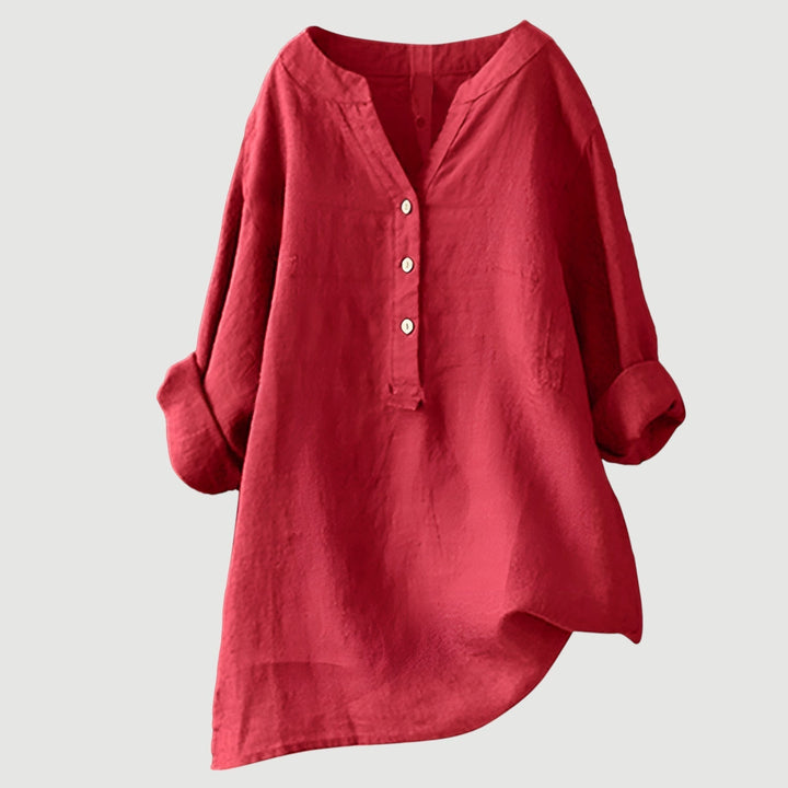 Freja – Luchtig en comfortabele blouse met knoopsluiting