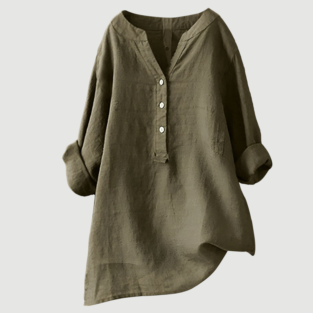 Freja – Luchtig en comfortabele blouse met knoopsluiting