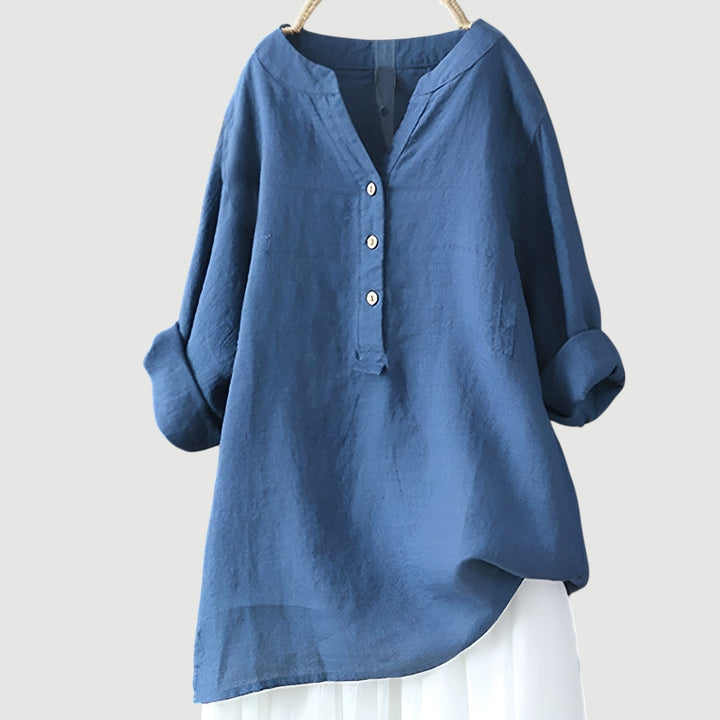 Freja – Luchtig en comfortabele blouse met knoopsluiting