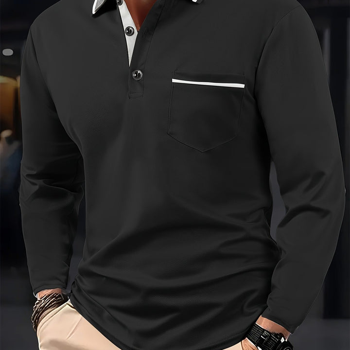 MURRAY - Stijlvolle heren polo met lange mouwen