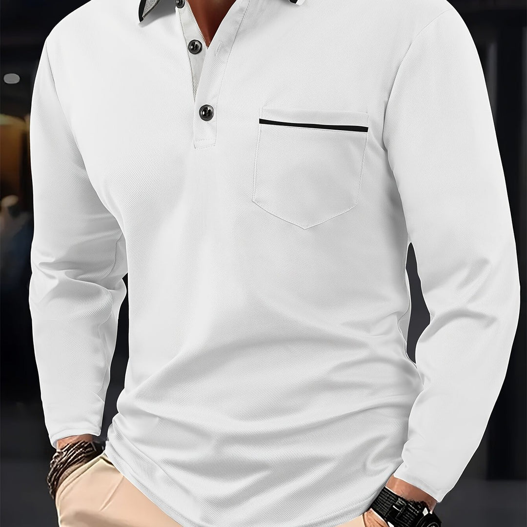 MURRAY - Stijlvolle heren polo met lange mouwen