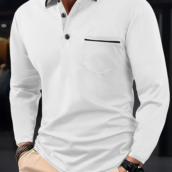 MURRAY - Stijlvolle heren polo met lange mouwen