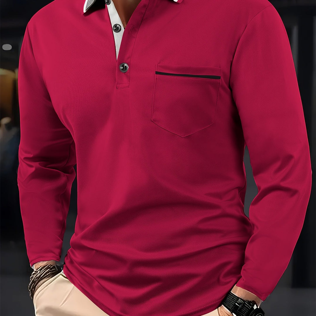 MURRAY - Stijlvolle heren polo met lange mouwen