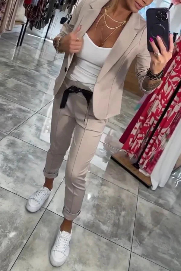 SENIA | Tweedelige set met zachte blazer & relaxte joggers