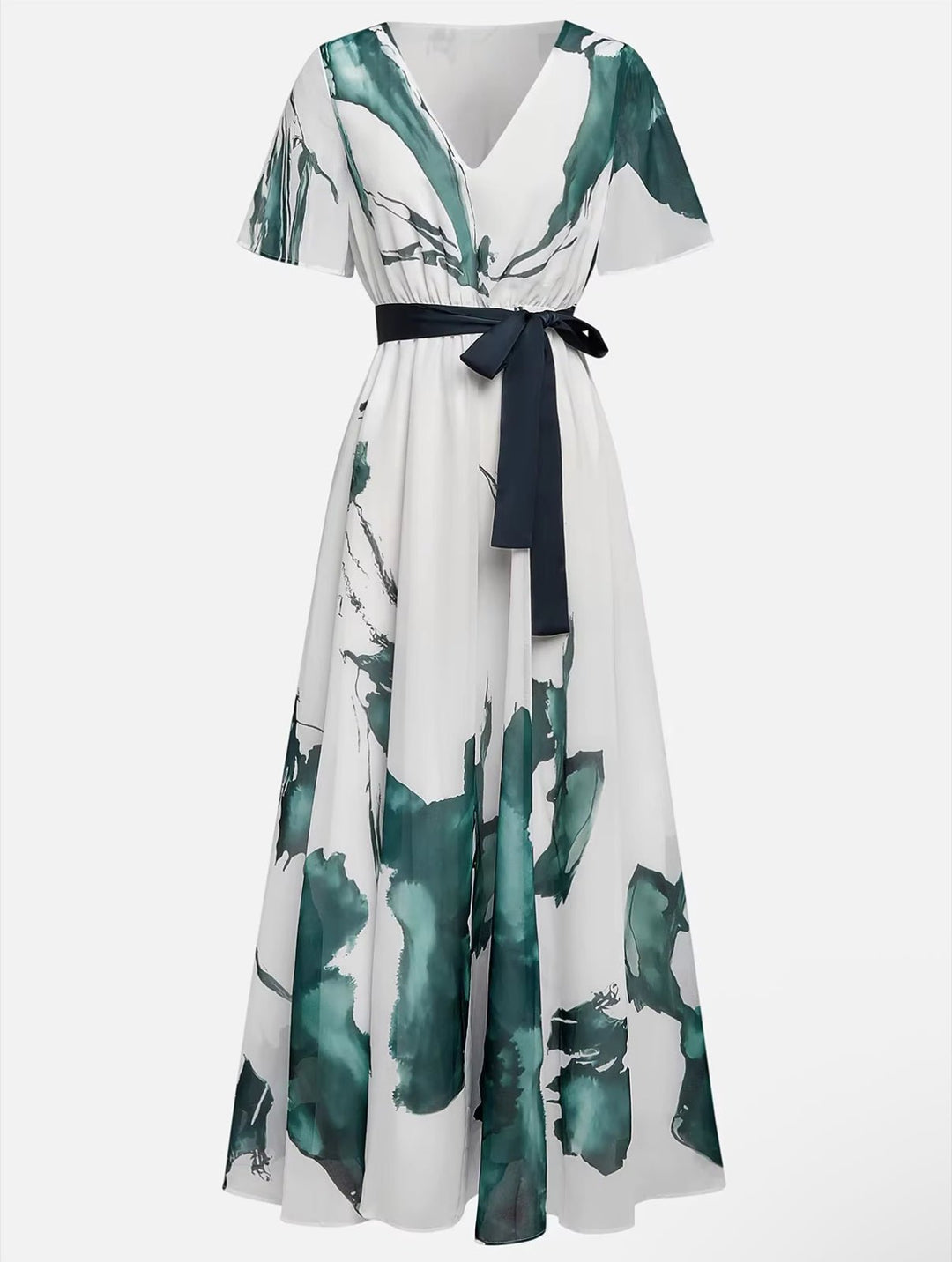 Nayla™ | Lange jurk met aquarelprint