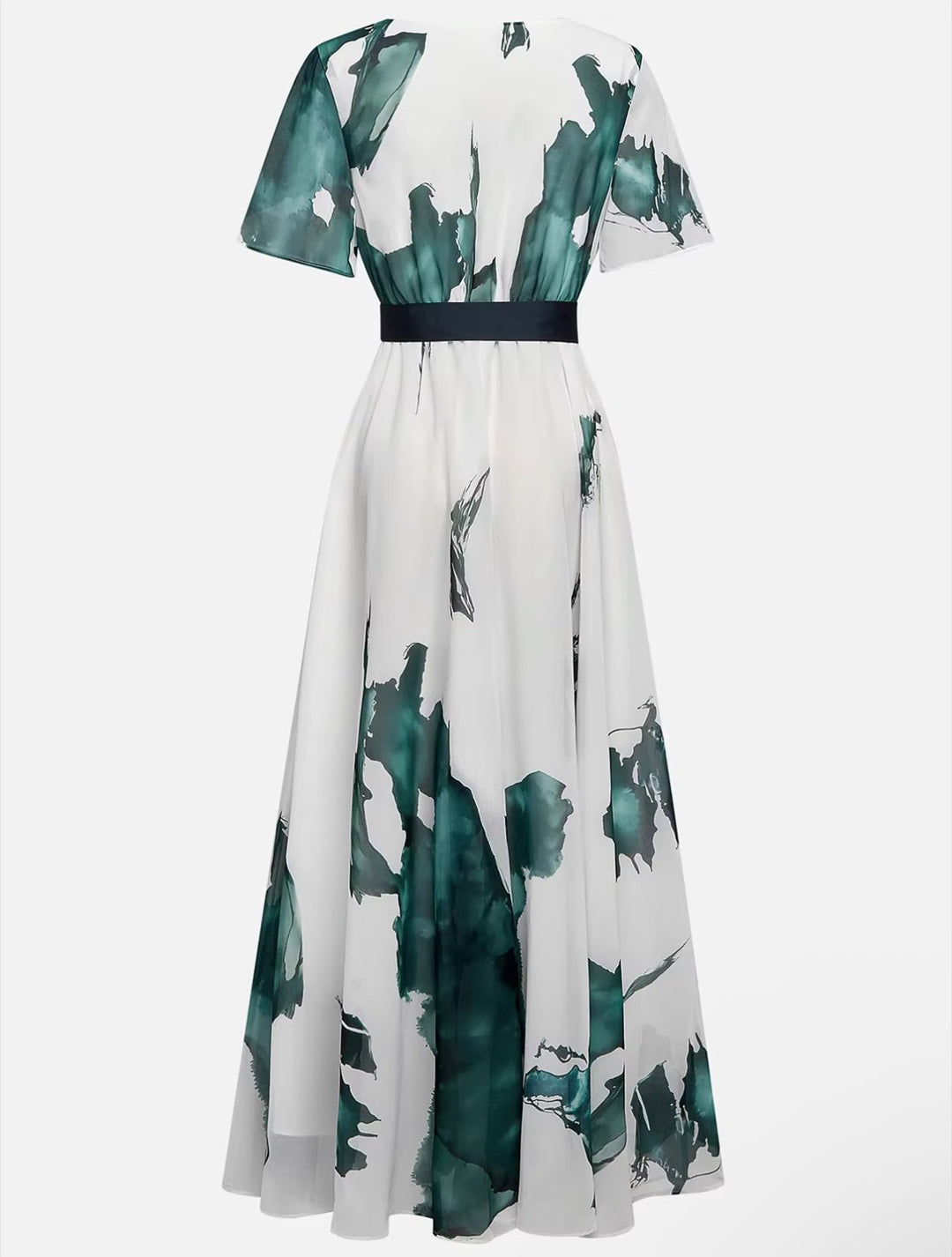 Nayla™ | Lange jurk met aquarelprint